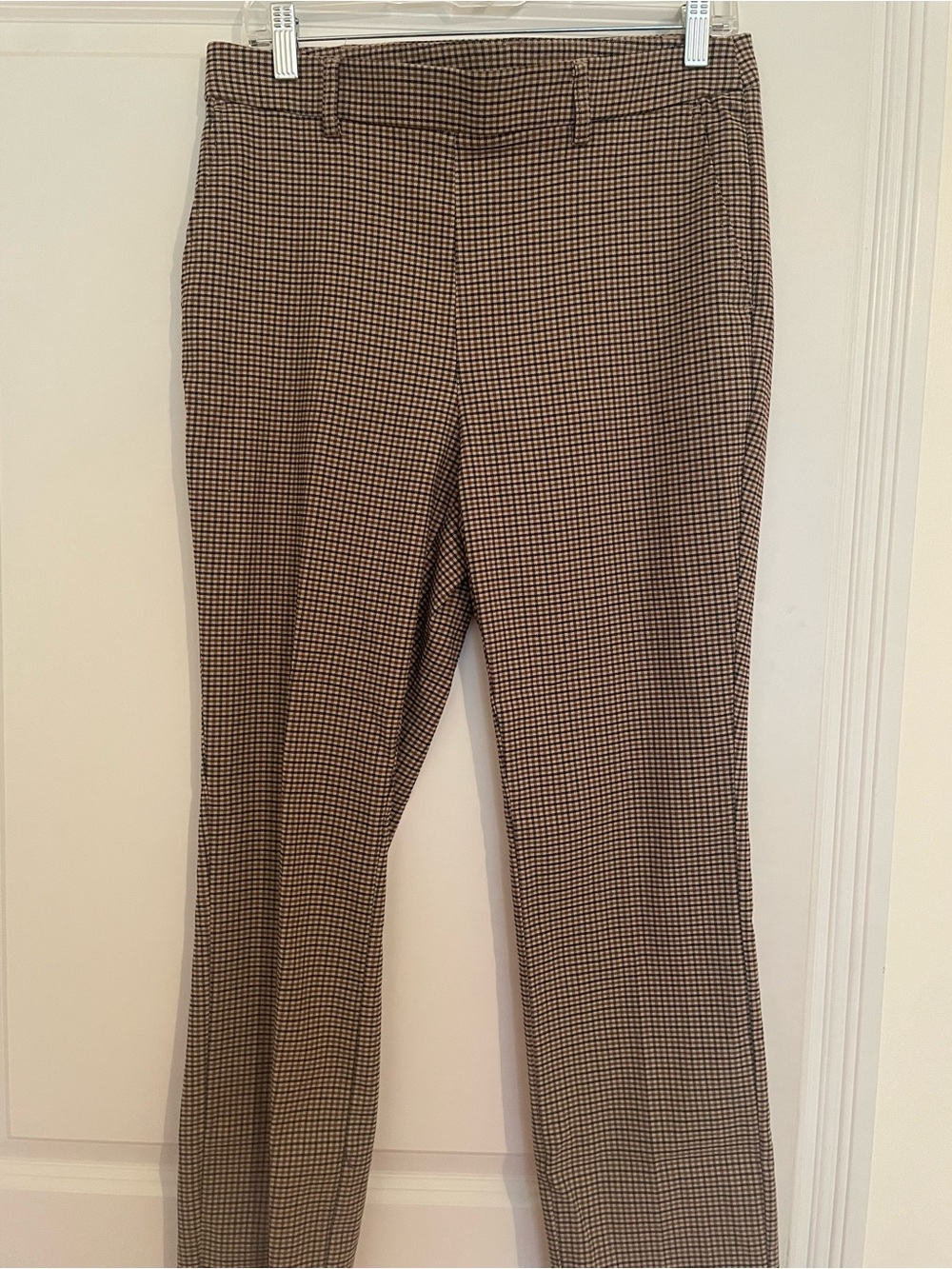Rafaella Brown Plad Straight-Leg Dress Pants